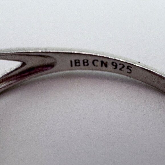 VTG Sterling Silver 925 Cubic Zirconia Beaded Design Tapered Band Ring Size 6.75 - Picture 6 of 8